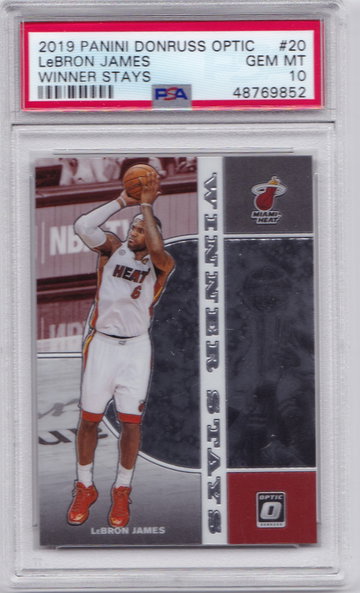 2019 LeBron James Optic Winner Stays PSA 10