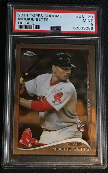 MOOKIE BETTS RC 2014 TOPPS CHROME UPDATE #US-20 ROOKIE CARD PSA 9