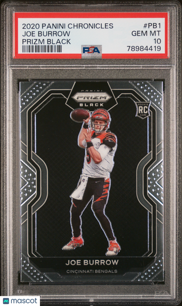2020 Panini Chronicles Prizm Black Joe Burrow #PB1 PSA 10