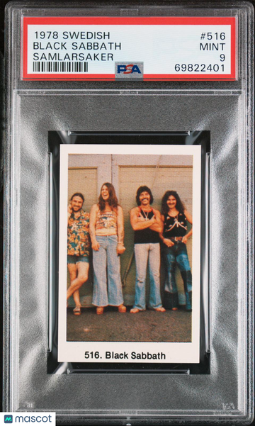 1978 SWEDISH SAMLARSAKER OZZY OSBOURNE BLACK SABBATH #516 Rookie PSA 9