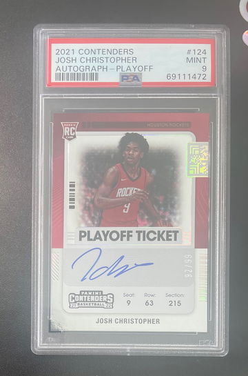 2021 Panini Contenders Josh Christopher Ticket Rookie Auto /89 PSA 9