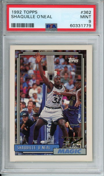SHAQUILLE O'NEAL 1992 Topps #362 PSA 9 MINT - Magic Lakers
