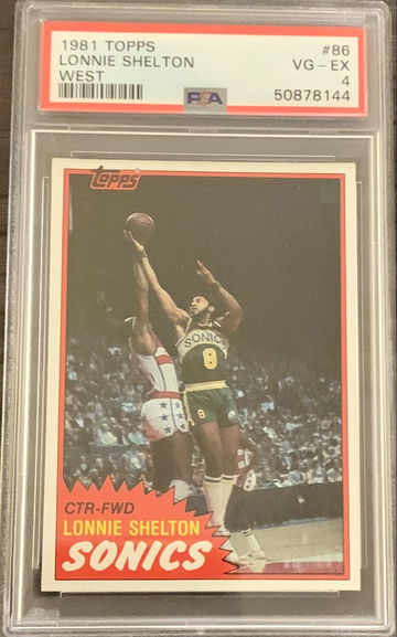 1981 Topps Basketball #86 WEST Lonnie Shelton - Graded PSA 4 VG-EX  - Rare! 🏀