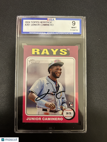 2024 Topps Heritage 2024 Topps Heritage Junior Caminero #267 ISA 9