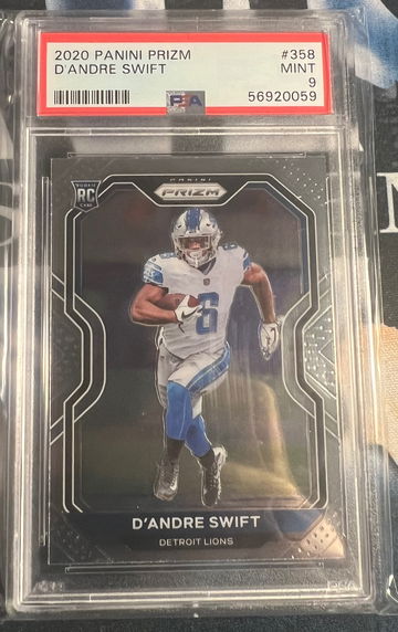 2020 Panini Prizm D’Andre Swift #358 Rookie Card PSA 9 Mint