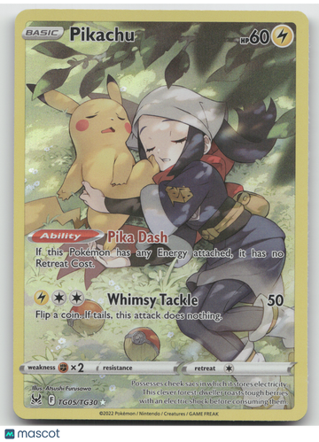 2022 Lost Origin Pikachu Holo Rare #TG05/TG30