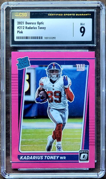 2021 KADARIUS TONEY Panini Donruss PINK Optic Rated Rookie CSG 9 POP 6 RC #212