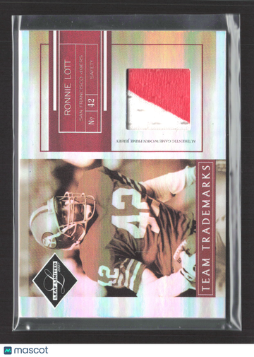2007 Leaf Limited Team Trademarks Ronnie Lott #TT-29 /50 Authentic Game-Worn Prime Jersey