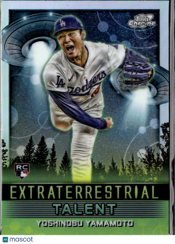 Yoshinobu Yamamoto 2024 Topps Chrome Extraterrestrial Talent RC Los Angeles Dodgers