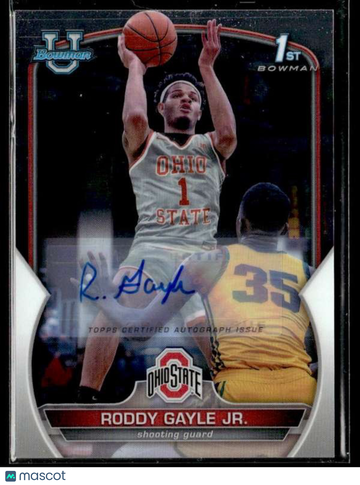 2022-23 Bowman University Chrome - Chrome Prospect Autographs Roddy Gayle Jr. #8