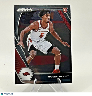 2021-22 Panini Prizm Draft Picks Moses Moody #11 Base Rookie Hard Signed Basketball Card Near Mint