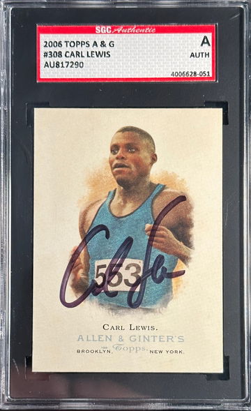 2006 Topps Allen & Ginter Carl Lewis Auto Track and Field HOF Authentic