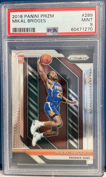 2018 Panini Prizm Mikal Bridges Base Rookie Prizm Psa 9