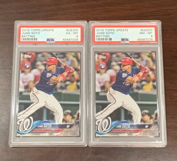 2018 Topps Update Juan Soto PSA 6 & PSA 8