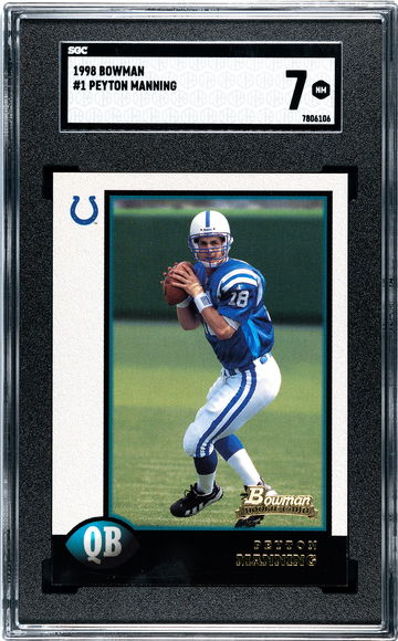 1998 Bowman #1 Peyton Manning SGC 7 NM Colts HOF RC