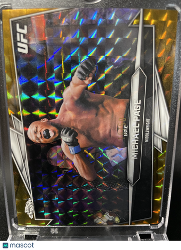2026 Topps Chrome UFC Michael Page #135 Gold Mosaic Refractor /50