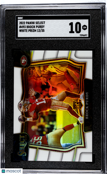 2022 Panini Select Brock Purdy #493 White Prizm SGC 10