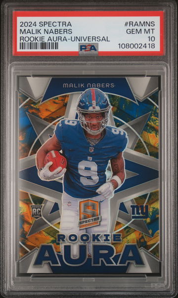 2024 Panini Spectra Rookie Aura Universal Malik Nabers #RAMNS /10 PSA 10