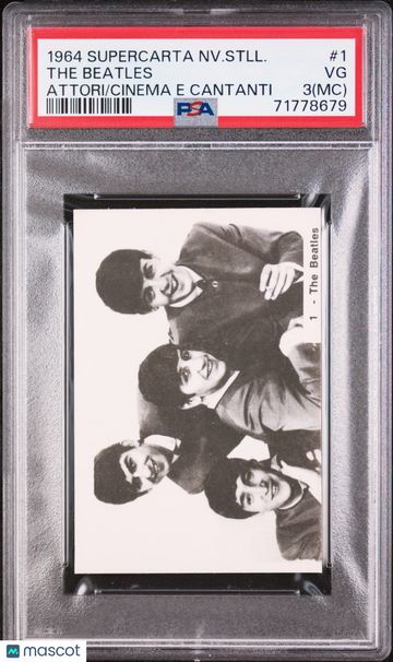 1964 Supercarta Nuove Stelle Attori Del Cinema E Cantanti The Beatles ROOKIE MC #1 PSA 3