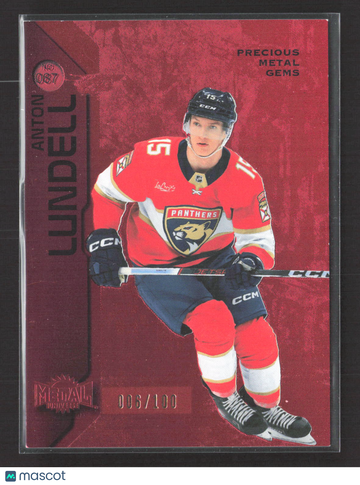 2024 SkyBox Metal Universe Precious Metal Gems Anton Lundell #087 Red /100