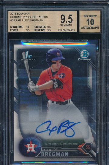 2016 Bowman Chrome Alex Bregman BGS 9.5/10 Base RC AUTO