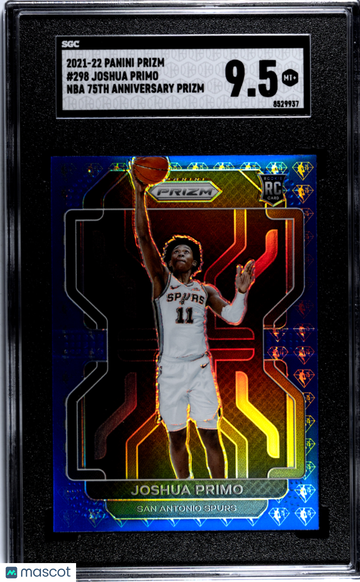 2021-22 Panini Prizm Joshua Primo #298 Nba 75th Anniversary Prizm SGC 9.5