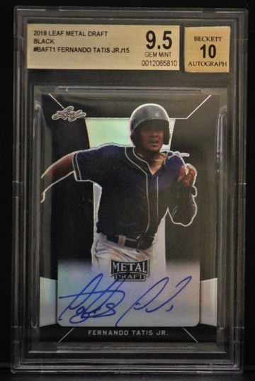 2018 Leaf Metal Draft Black Autograph /15 Fernando Tatis Jr. BGS 9.5 w 10 Auto Pop 3