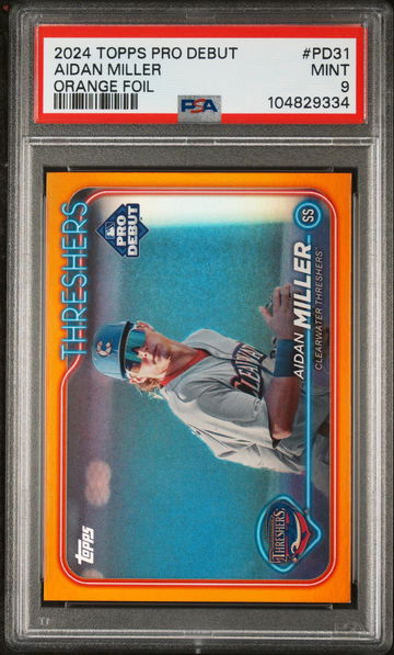 2024 Topps Pro Debut Aidan Miller #PD31 /25 PSA 9 Orange Foil