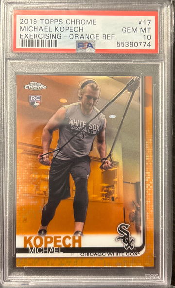 2019 Topps Chrome Michael Kopech Excercising SP Orange Refractor /25 PSA 10