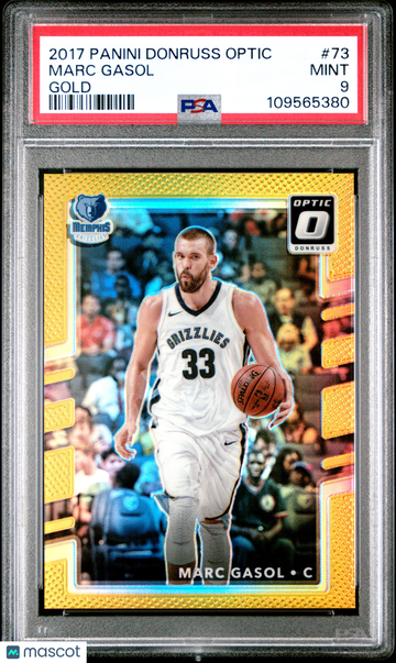 2017 Panini Donruss Optic Marc Gasol #73 Gold /10 Short Print Nicely Centered Mint Parallel/Variety Base Set Insert Low