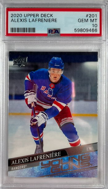 2020 Upper Deck Alexis Lafreniere Young Guns Rookie Card PSA 10 Gem Mint