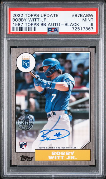 2022 Topps Update Black Bobby Witt Jr Auto PSA 9 Mint