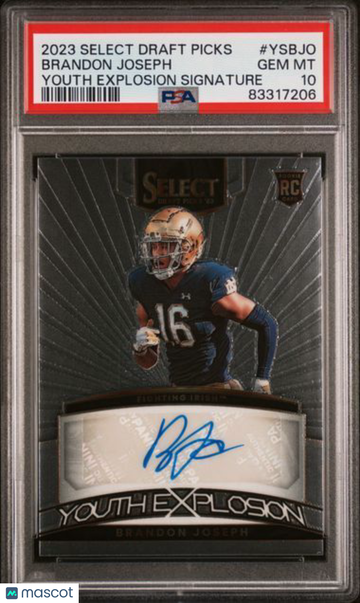 2023 Panini Select Draft Picks Youth Explosion Signatures Brandon Joseph #YSBJO PSA 10