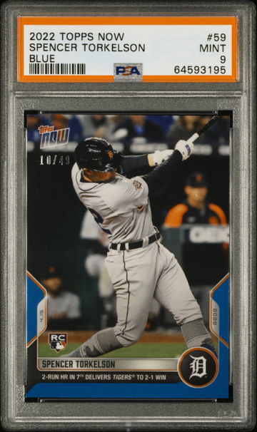 💎⚾️ 2022 Topps Now #59 SPENCER TORKELSON PSA 9 GEM MINT 1ST MLB RC CARD /49🚨🦁