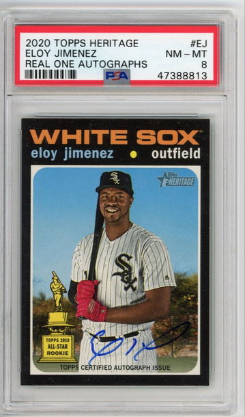 ⚾️⚾️⚾️ 2020 Topps Heritage Real One Eloy Jimenez #ROA-EJ PSA 8 Auto 💎🐐📭