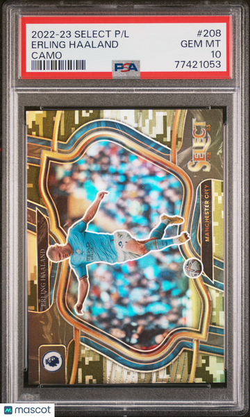 2022-23 Panini Select Premier League Erling Haaland #208 Camo PSA 10