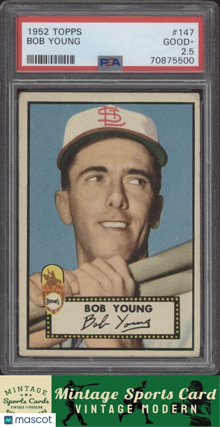 1952 Topps Bobby Young #147 RC PSA 2.5