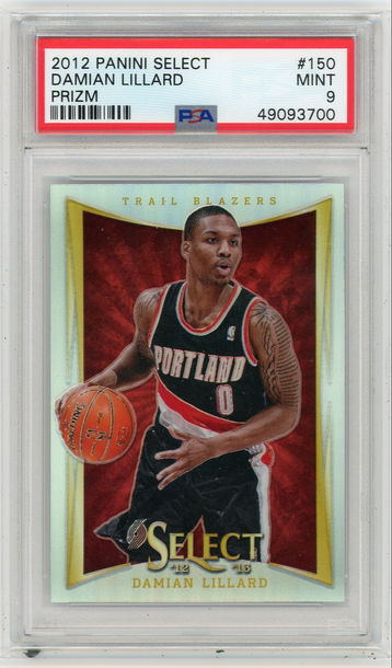2012 DAMIAN LILLARD PANINI SELECT SILVER PSA 9 #150 RC ROOKIE