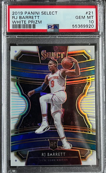2019 Panini Select White Prizm /149 #21 RJ Barrett PSA 10 GEM MINT SSP