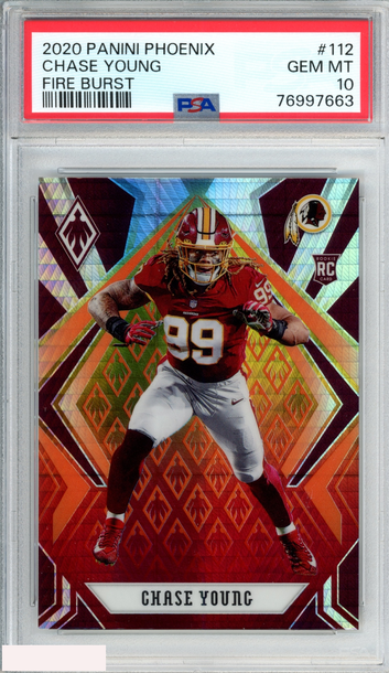 2020 PANINI PHOENIX CHASE YOUNG #112 FIRE BURST ROOKIE RC PSA 10 GEM MT