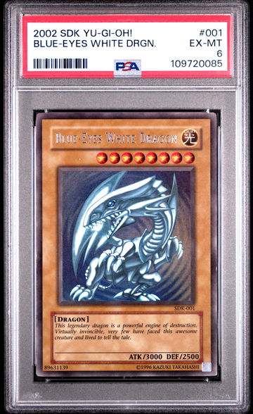 2002 Yu-Gi-Oh Starter Deck Kaiba Ultra Rare Blue-Eyes White Dragon #SDK1 PSA 6