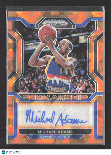 2021 Panini Prizm Penmanship Michael Adams #PM-MAD Orange Mosaic Auto