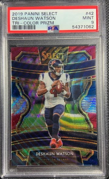 2019 Panini Select /199 Deshaun Watson Tri Color Prizm #42 PSA 9 MINT Pop 2