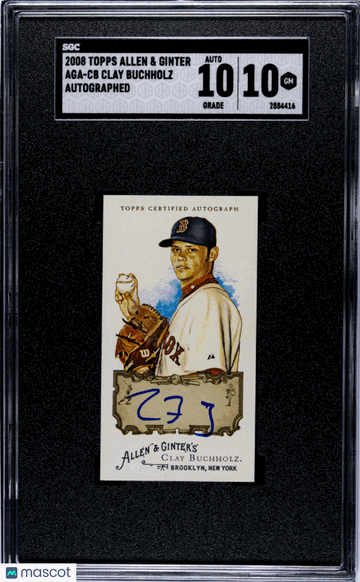 2008 Topps Allen & Ginter Clay Buchholz #AGA-CB Autograph SGC 10 Auto 10