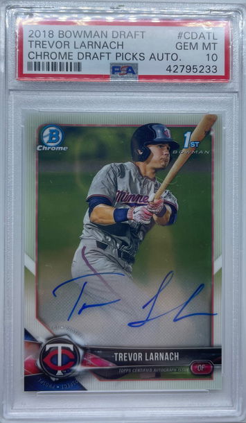 Trevor Larnach 2018 Bowman Chrome 1st Auto PSA 10 GEM MINT