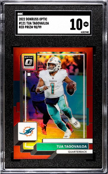 2022 Panini Donruss Optic Red Prizm Tua Tagovailoa #121 /99 SGC 10