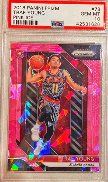 2018 Panini Prizm Trae Young Pink Ice PSA 10