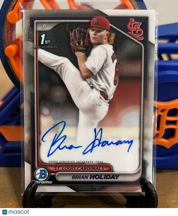 2024 Bowman Draft - Chrome Prospect Autographs Blue Refractor Brian Holiday #CPA-BHO