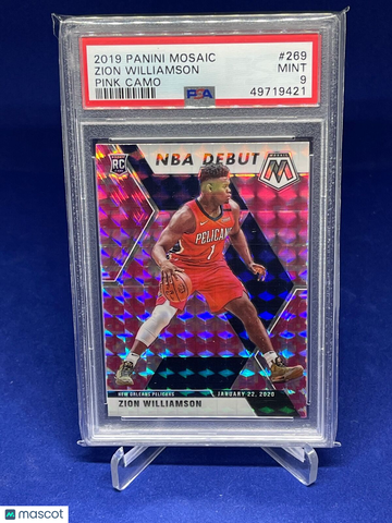 2019 Panini Mosaic Zion Williamson #269 Pink Camo PSA 9