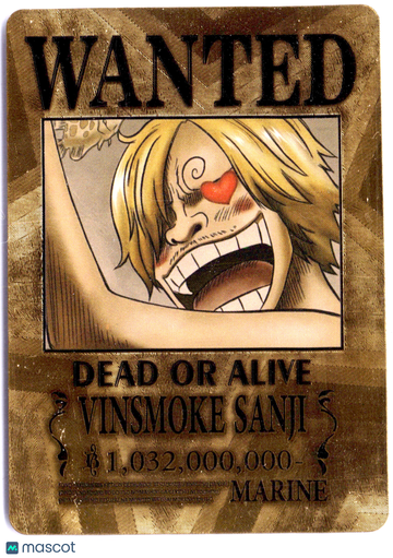 Wanted Vinsmoke Sanji GOLD FOIL Wanted poster design
